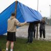 22-The Patten Slingers putting up their tarp